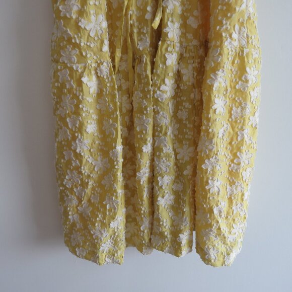 ANTHROPOLOGIE MAEVE Rhonda Textured Midi Dress in Yellow Floral Boho Size US 6 - Picture 14 of 15